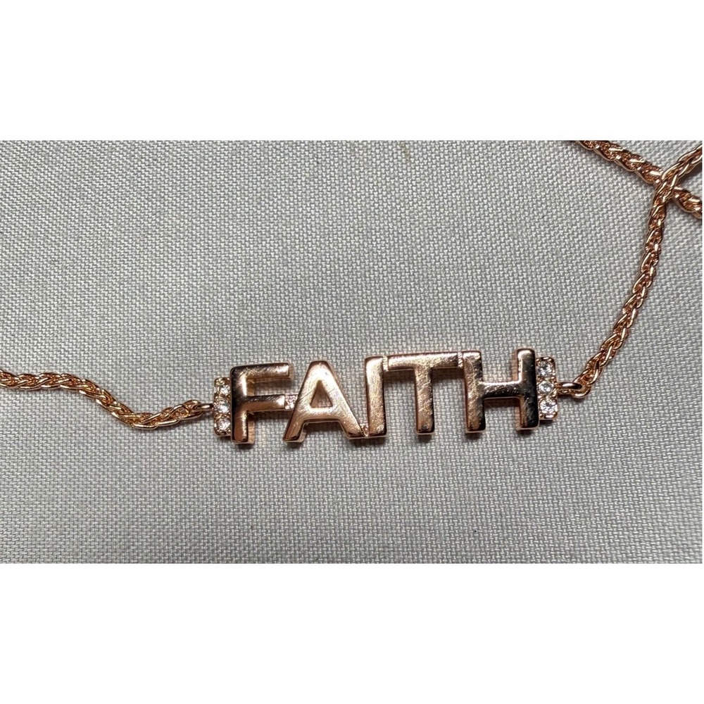 Origami Owl Keep The Faith Rose Gold Tone Adjustable Bolo Bracelet